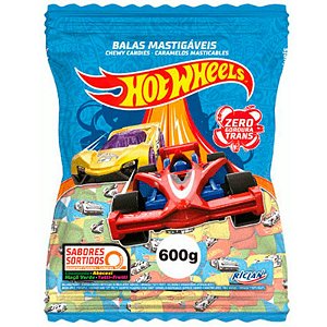 BALA MASTIGÁVEL HOT WHEELS SORTIDA - COM 600G APROX. 100 UNIDADES - RICLAN