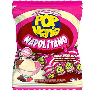 PIRULITO SABOR  NAPOLITANO  POP MANIA - 600G COM 50 UNIDADES - RICLAN