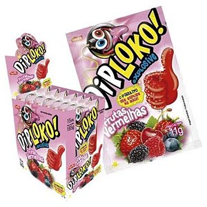 PIRULITO EXPLOSIVO DIP LOKO BOOM FRUTAS VERMELHAS 11G COM 15 UNIDADES - DANILLA