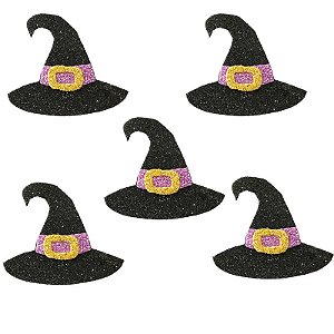 APLIQUE HALLOWEEN CHAPÉU BRUXA 5CM PROMOÇÃO - PIFFER