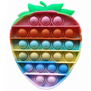 POP IT FIDGET TOYS ANTI STRESS BUBBLE SENSORIAL SILICONE MORANGO  10X15 CM - 01 UNIDADE - LOJA DO ABENÇOADO