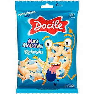 MARSHMALLOW  RECHEADO AZUL PINTA LÍNGUA -  220G - DOCILE