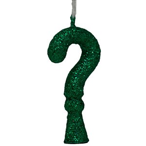 VELA DE ANIVERSÁRIO GLITTER VERDE TUBULAR PREMIUM - INTERROGAÇÃO ? - COM 01 UNIDADE - BELLO FESTAS