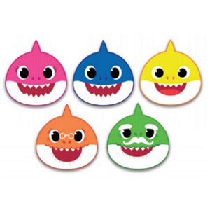 APLIQUE EM EVA MINI FAMILIA BABY SHARK - COM 05 UNIDADES - GRINTOY