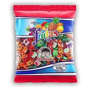 BALA MASTIGÁVEL FRUTAS SORTIDAS 600G - DIMBINHO