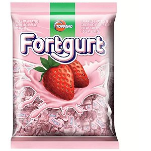 BALA MASTIGAVEL IORGUTE DE MORANGO FORTGURT - CONTÉM 600G - TOFFANO