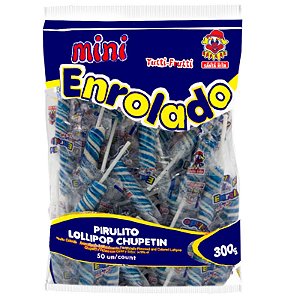 PIRULITO MINI ENROLADO TUTTI-FRUTTI AZUL - CONTÉM 300G - SANTA RITA
