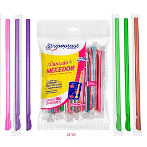 CANUDO COLORIDO FLEXIVEL STRAWPLAST PARA DRINKS 100 UNIDADES