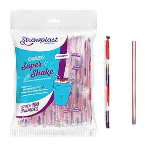 CANUDO SUPER SHAKE - CONTÉM 100 UNIDADES - STRAWPLAST