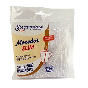 MEXEDOR SLIM CRYSTAL - CONTÉM 500 UNIDADES - STRAWPLAST