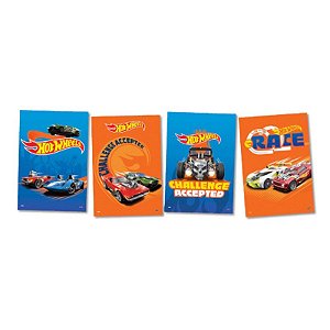 QUADROS DECORATIVOS HOT WHEELS - CONTÉM 4 UNIDADES - FESTCOLOR