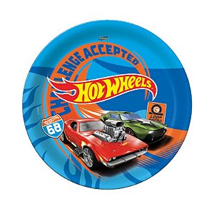 PRATO DESCARTÁVEL HOT WHEELS 18 CM - CONTÉM 8 UNIDADES - FESTCOLOR