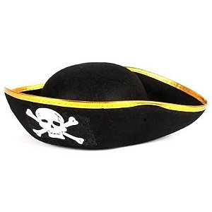 Chapéu Coquinho Pirata com Caveira e Bandana - Extra Festas