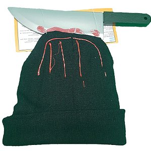 TOUCA COM FACA COM SANGUE HALLOWEEN - CONTÉM 1 UNIDADE - GENGAL