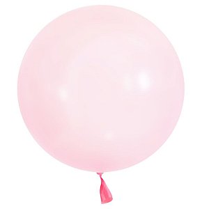 BALÃO BUBBLE 24" TRANSPARENTE COLORIDO ROSA - CONTÉM 1 UNIDADE - MUNDO BIZZARO