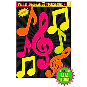 PAINEL DECORATIVO MUSICAL NEON - CONTÉM 1 UNIDADE - REINO DAS FESTAS