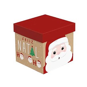 CAIXA PARA PRESENTES NATAL  NOELITO TAM G 17X17X17CM - CONTÉM 01 UNIDADE - CROMUS