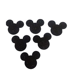 APLIQUE MICKEY MOUSE E.V.A COM GLITTER - CONTÉM 05 UNIDADES - MAKE FESTAS