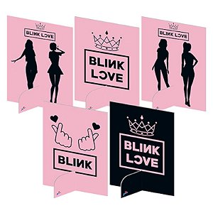 ENFEITE DECORAÇÃO DE MESA FESTA BLACKPINK BLINK LOVE - COM 05 UNIDADES - JUNCO