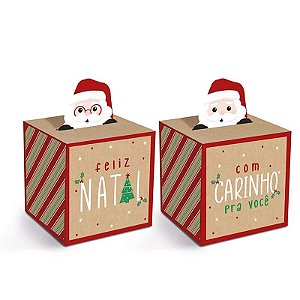 CAIXA PARA PANETONE CHOCOTONE 100GR POP UP  ¨ NOELITO ¨  TAM P 11X9X11CM  - 01 UNIDADE - CROMUS