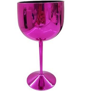 TAÇA DE GIN METALIZADA PINK - 01 UNIDADE - MAR PLÁSTICOS