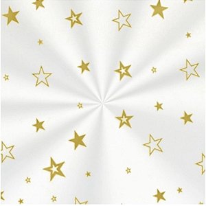 SACO POLI TRANSPARENTE ESTRELADO  OURO TAM 25X37CM  - CONTÉM 50 UNIDADES - CROMUS