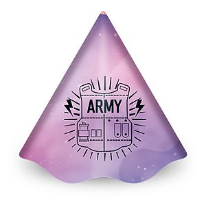 CHAPEU DE ANIVERSARIO  ARMY/BTS - CONTÉM 08 UNIDADES - JUNCO