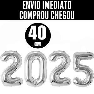 BALÃO BEXIGA METALIZADO ANO NOVO 2025 NATAL 40CM PROMOÇÃO