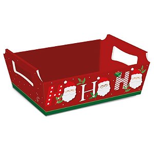 CESTA DE PRESENTE DE NATAL HO HO HO TAM G 32X24X11CM - CONTÉM 01 UNIDADE - CROMUS