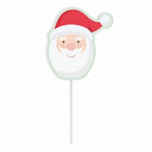 PALITO DECORATIVO DE NATAL PARA COLOCAR EM CIMA DE DOCES ¨ PAPAI NOEL ¨ CONTÉM 10 UNIDADES - DUSTER FESTAS