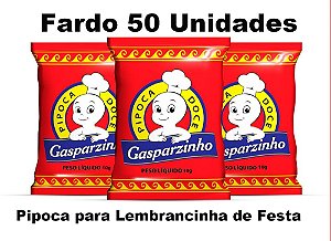 PIPOCA PARA LEMBRANCINHA DE ANIVERSÁRIO FARDO COM 50 UNIDADES DE 10G CADA - GASPARZINHO
