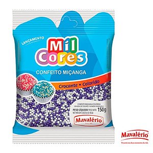 GRANULADO PARA BRIGADEIRO  BRANCA E LILAS - CONTÉM 150G - MAVALÉRIO