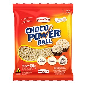 GRANULADO CHOCO POWER BALL SABOR CHOCOLATE BRANCO - CONTÉM  300G - MAVALÉRIO