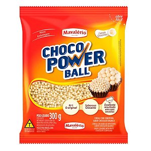 MINI GRANULADO CHOCO POWER BALL SABOR CHOCOLATE BRANCO - CONTÉM 300G - MAVALÉRIO