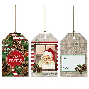 TAGS DECORATIVO PARA RUSTICA - 5X8CM - JOGO KIT COM 12 UNIDADES - CROMUS