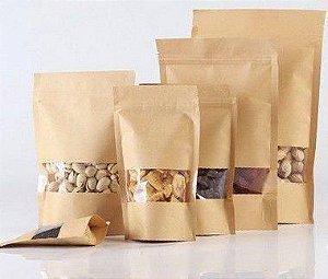 SAQUINHO COM VISOR KRAFT 10X15CM PACOTE COM 20 UNIDADES - LOJA  DO ABENÇOADO