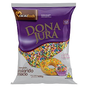 GRANULADO MACIO COLORIDO - CONTÉM  500GR - CACAU FOODS