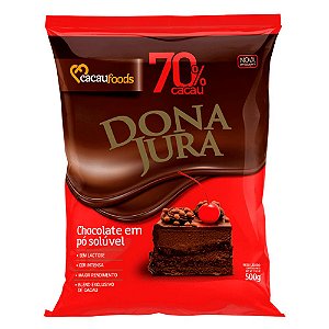 CHOCOCOLATE EM PÓ 70% CACAU - CONTÉM 500G - DONA JURA