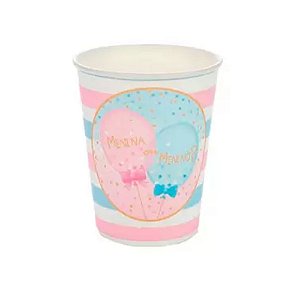 COPO CHÁ DE REVELAÇÃO MENINA OU MENINO 270ML - 10 UNIDADES - SILVER FESTAS