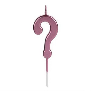 VELA DE ANIVERSÁRIO ROSE GOLD INTERROGAÇÃO - CONTÉM 01 UNIDADE - SILVER FESTAS