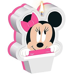 VELA DE ANIVERSÁRIO FESTA BABY DISNEY MINNIE - 01 UNIDADE - REGINA FESTAS