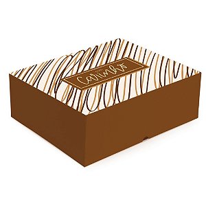 CESTA NA CAIXA ¨ TONS DE CHOCOLATE ¨ DIA DAS MÃES TAM 33X23X10CM - 1 UNIDADE - CROMUS