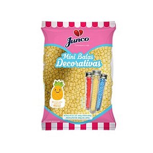 MINI BALA DECORATIVA AMARELA SABOR ABACAXI - 400G - JUNCO