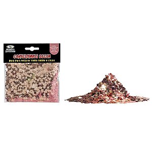 CONFESTINHOS DECORATIVOS QUADRADO ROSA OURO - 25G - MUNDO BIZARRO