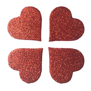 APLIQUE CORAÇÃO GLITTER DIA DAS MÃES 5CM - 6 UNIDADES - LOJA DO ABENÇOADO
