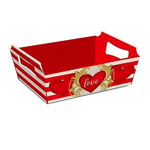 CESTA ¨LOVE¨ DIA DAS MÃES TAM P 18X13X7,5CM - 1 UNIDADE - CROMUS FESTA