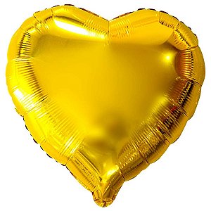 BALÃO METALIZADO CORAÇÃO OURO 10" - 1 UNIDADE - MUNDO BIZARRO