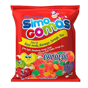 BALA DE GOMA  GRANDE FRUTAS CORAÇÃO 500G - SIMONETTOS