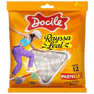 12 MINI PASTILHAS SABOR FRUTAS RAYSSA LEAL - 90G - DOCILE