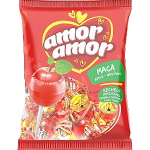 PIRULITO SABOR MAÇA  RECHEIO AMOR AMOR - 480G - NEUGEBAUER